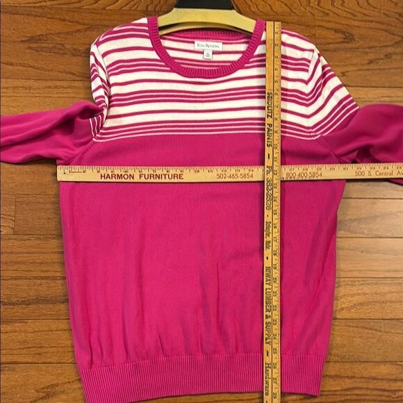 Kim Rogers Pink and White Crew Neck Sweater - Picture 6 of 6